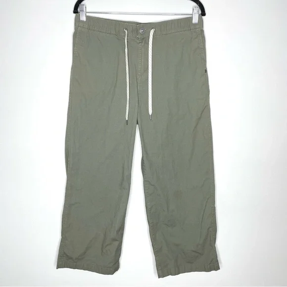 Vuori Ripstop Wideleg Pant Women’s High Rise Crop Length In Olive Green Size L - Picture 1 of 6